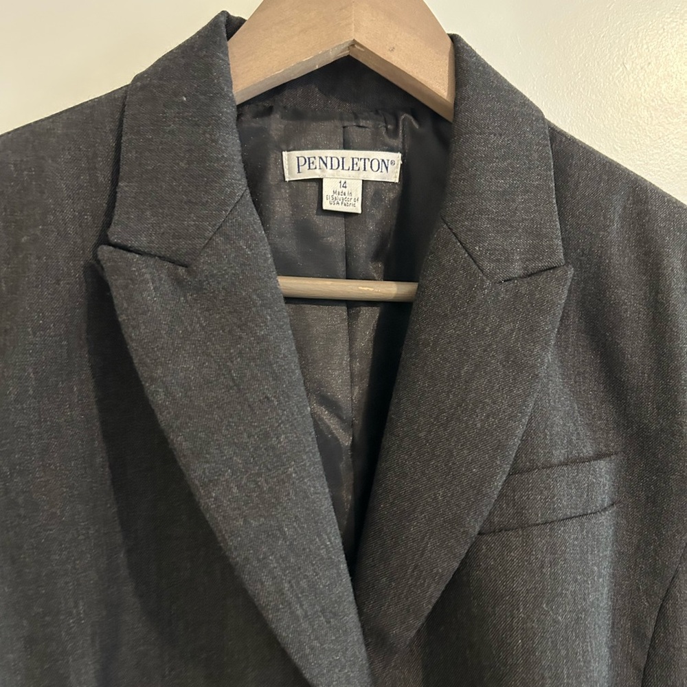 Pendleton Wool Blazer Gray Size 14 - image 2